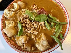 Ramen bowl with mock meats & tofu   at YC Vege Life Cafe  in Ipoh