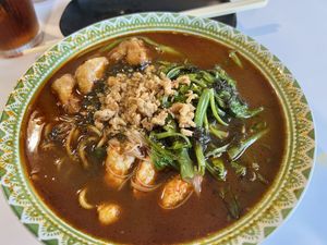 Ramen bowl with vegan prawns   at YC Vege Life Cafe  in Ipoh