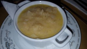 Onion soup. Simple but sooo good! at Terra Ristorante Vegetariano in Caserta