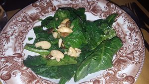 Warm spinach at Terra Ristorante Vegetariano in Caserta