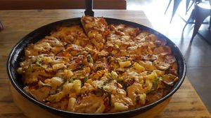 The usual half and half meat feast and  veggie supreme at Mr Singh's in West Bromwich