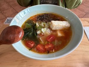 Vegan tomato ramen  at Ran Ken Japanese Noodle House in Gaithersburg