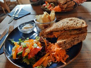 Falafel and chutney sandwich at Moon Coffee House in Scunthorpe
