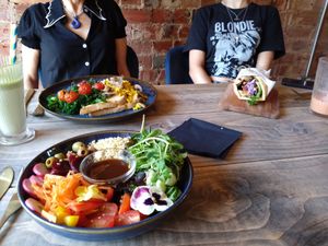 Super Salad, All Day Breakfast, Jackfruit Wrap at Moon Coffee House in Scunthorpe