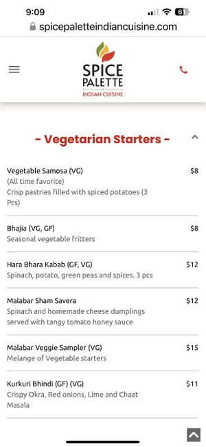   at Spice Palette Indian Cuisine in Mount Pleasant