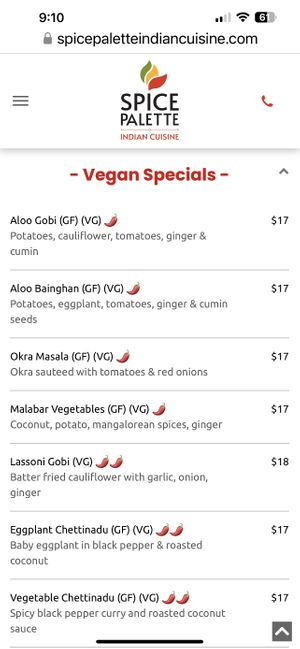   at Spice Palette Indian Cuisine in Mount Pleasant