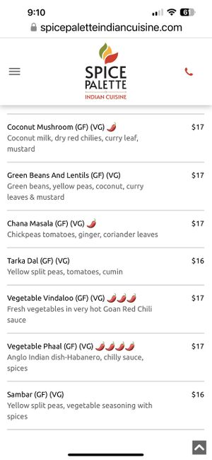   at Spice Palette Indian Cuisine in Mount Pleasant