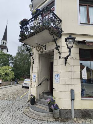 Outside at Café Blå Katten in Mariefred