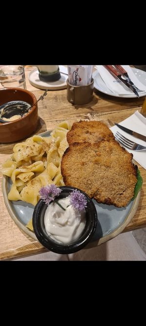 Milanesa con fideos at Seibo in Buenos Aires
