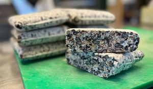 Black Beauty fresh tempeh - black beans, millet, sunflower seeds, all organic at Luv Tempeh in Durango