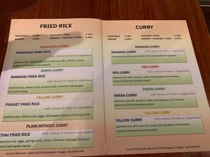 Fried rice and curry   at Im-Oon in Budapest