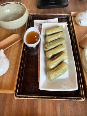 Vegan rice cakes   at Beautiful Tea Museum in Seoul