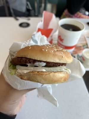 This was the cheapest vegan burger on the menu; tastes way better than it looks!  at MAX in Haparanda