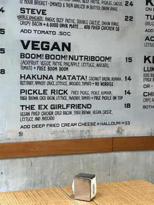 Menu as of this posting - ex girlfriend was unavailable.   at Bacon Bros Present Shaka Bros in Christchurch