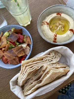 Fattoush and hummus  at Beirut Kitchen Cantine du Levant in Bordeaux