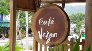 Sign on the front left of the building. at Long Hung Coffee in Phu Quoc