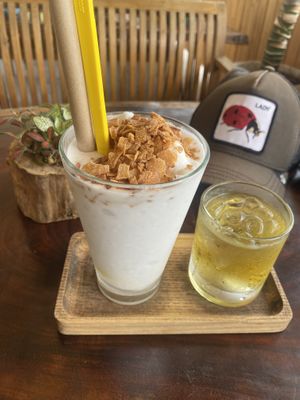 Coconut smoothie 🥥  #Veganuary at Long Hung Coffee in Phu Quoc