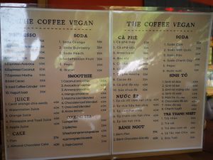 Many choices of drinks at Long Hung Coffee in Phu Quoc