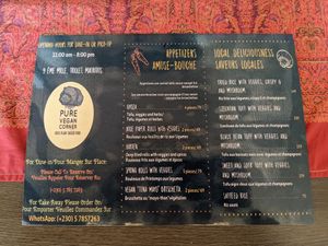 Menu at Pure Vegan Corner  in Triolet