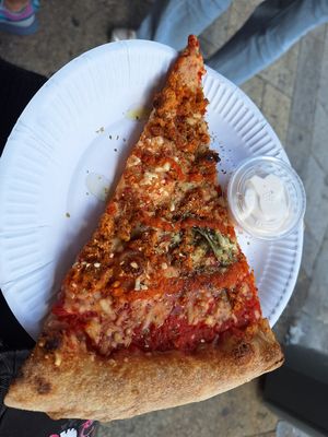 Vegan sausage slice at Bambino in Dublin