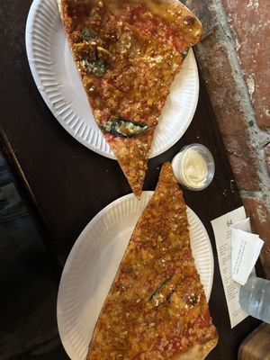€15 meal deal for these two slices, the dip & one bottle of water.   at Bambino in Dublin