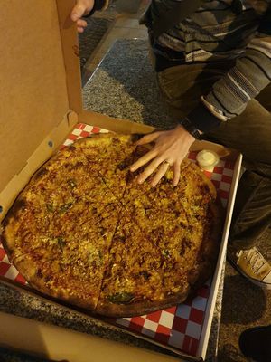 Giant vegan pizza at Bambino in Dublin