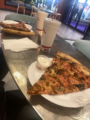 Vegan Sausage and Vegan Garlic dip. (not eating at location. 99% take-away; i was staying at the Grafton so ate inside lobby)  at Bambino in Dublin