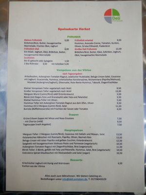 Karte 1/2 at Deli Potsdam in Potsdam