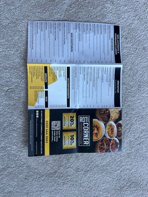 Menu for choice  at Roti Corner in Camberley