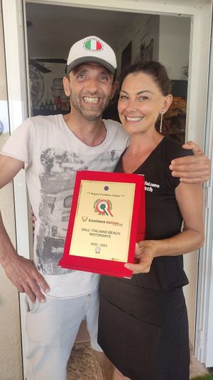 Premio Eccellente Italiane😉🍷✨ at DALL'ITALIANO BEACH in Menorca