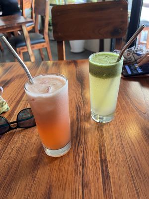 Strawberry 🍓 and ginger 🫚 mint lemonade   at Agave Studio in Puerto Ayora