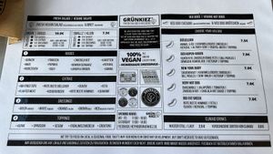 Speisekarte  at Grünkiez in Dusseldorf