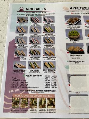 menu listing vegan options   at Yaya Tea in Hicksville