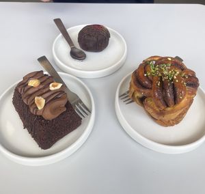 All of the vegan sweet options   at Pokusa Bakery in Gdynia