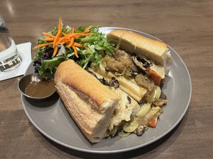 Vegan mushroom cheesesteak   at Harvest Seasonal Grill & Wine Bar in Collegeville