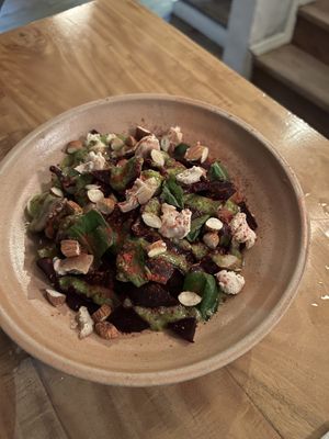 Ensalada de remolacha ahumada  at Real Vegetal in Medellin