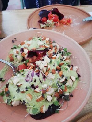 Smoked beetroot salad at Real Vegetal in Medellin