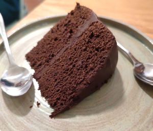 Chocolate cake at Real Vegetal in Medellin