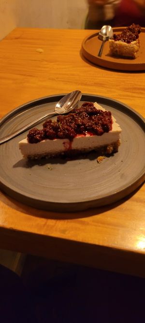 Cheesecake at Real Vegetal in Medellin