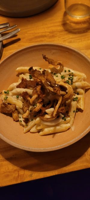 Three cheese pasta at Real Vegetal in Medellin