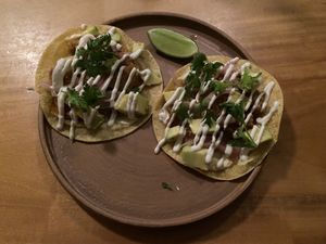 Mushroom tacos  at Real Vegetal in Medellin