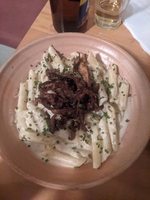 Pasta cuatro quesos (32.000 COP) - 5/5 at Real Vegetal in Medellin