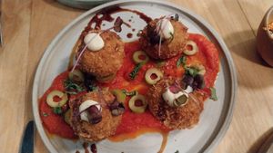 Arancini at Real Vegetal in Medellin