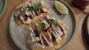 Mushroom tacos at Real Vegetal in Medellin