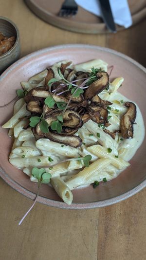 Four cheese pasta at Real Vegetal in Medellin