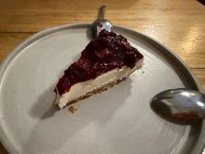 Cheesecake at Real Vegetal in Medellin