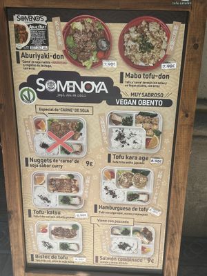 So many vegan bento options  at Somenoya in Barcelona