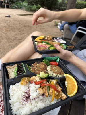 Seasonal bento (tofu burger)  at Somenoya in Barcelona