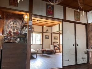 inside the cafe at Jiyuubokuminzoku Cafe in Aomori