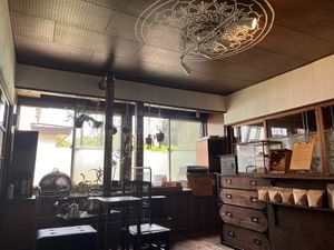 inside the cafe at Jiyuubokuminzoku Cafe in Aomori